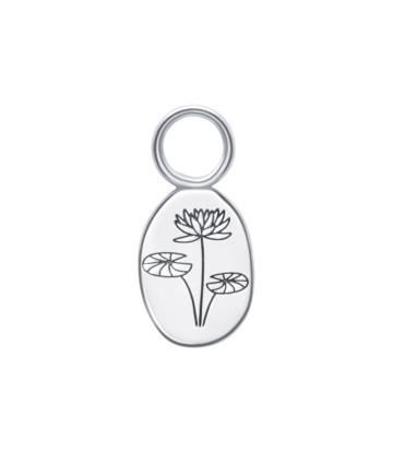Water Lily Birth Flower Silver Charms CH-341